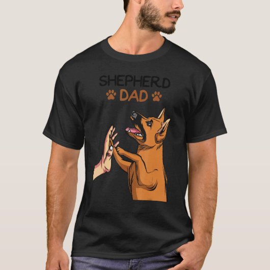 Mannen Shepherd Dog Dad T-shirt (Voorkant)