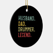 Mannen  Shirt Echtgenoot Pap Drummer Legend Keramisch Ornament (Rechts)