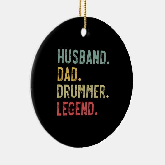 Mannen  Shirt Echtgenoot Pap Drummer Legend Keramisch Ornament (Rechts)