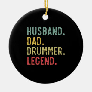 Mannen  Shirt Echtgenoot Pap Drummer Legend Keramisch Ornament