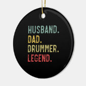 Mannen  Shirt Echtgenoot Pap Drummer Legend Keramisch Ornament (Links)