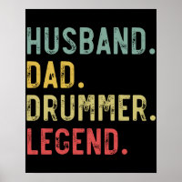 Mannen  Shirt Echtgenoot Pap Drummer Legend