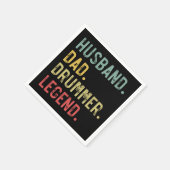 Mannen Shirt Echtgenoot Pap Drummer Legend Servet (Hoek)