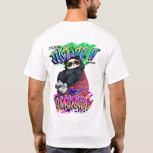 Mannen Shirt - Lazy Panda (Achterkant)