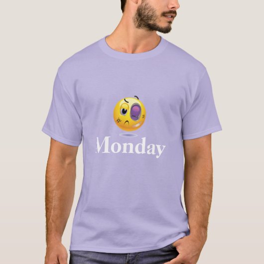Mannen Shirt maandag Emoji geslagen (Voorkant)