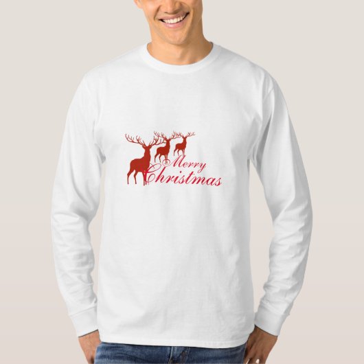 Mannen Shirt met kerstrenrenrendieren (Voorkant)