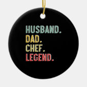Mannen  Shirt vader Chef Legend Retro Keramisch Ornament (Voorkant)