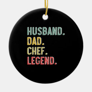 Mannen  Shirt vader Chef Legend Retro Keramisch Ornament