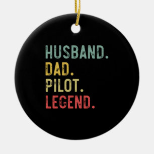 Mannen  Shirt vader Pilot Legend Retro Keramisch Ornament