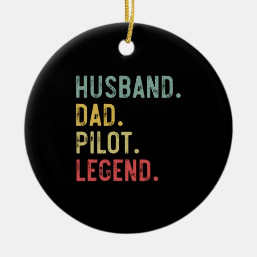Mannen  Shirt vader Pilot Legend Retro Keramisch Ornament (Voorkant)