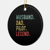 Mannen  Shirt vader Pilot Legend Retro Keramisch Ornament (Links)