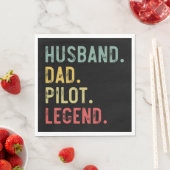 Mannen  Shirt vader Pilot Legend Retro Servet (Insitu)