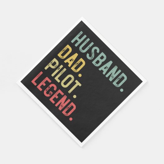 Mannen  Shirt vader Pilot Legend Retro Servet (Hoek)