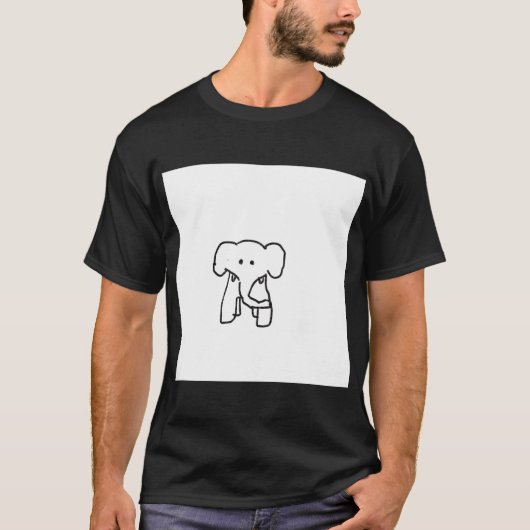 mannen shirt van olifanten (Voorkant)