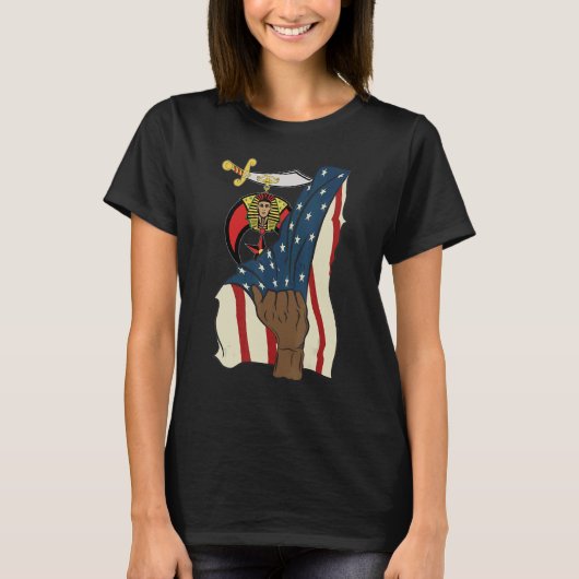 Mannen Shriner Mason Real Pull ons vlag op 4 juli T-shirt (Voorkant)