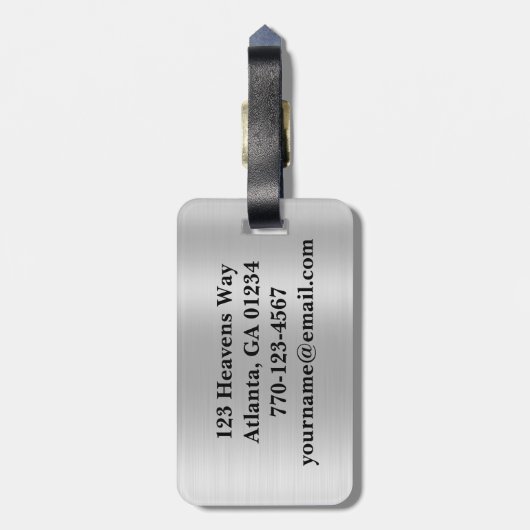 Mannen Silver Bagagelabel (Achterkant verticaal)