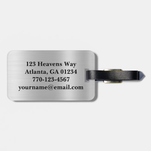 Mannen Silver Bagagelabel (Achterkant horizontaal)