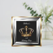 Mannen Silver Gold Birthday Prince Kaart (Staand voorkant)