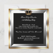 Mannen Silver Gold Birthday Prince Kaart (Achterkant)