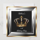 Mannen Silver Gold Birthday Prince Kaart (Voorkant)