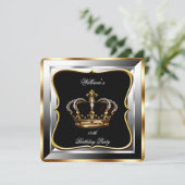 Mannen Silver Gold Birthday Prince King 2 Kaart (Staand voorkant)