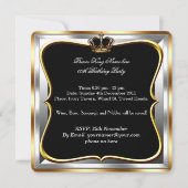 Mannen Silver Gold Birthday Prince King 2 Kaart (Achterkant)