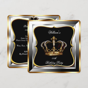 Mannen Silver Gold Birthday Prince King 2 Kaart