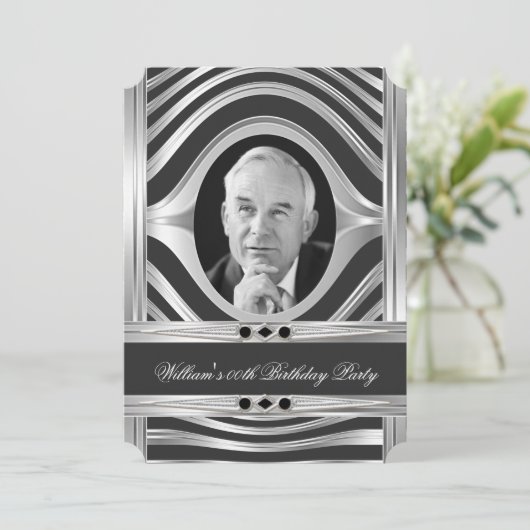 Mannen Silver Kijk Black Kaart (Staand voorkant)