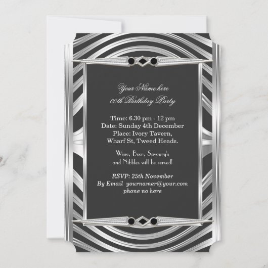 Mannen Silver Kijk Black Kaart (Achterkant)