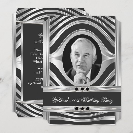 Mannen Silver Kijk Black Kaart (Voorkant / Achterkant)