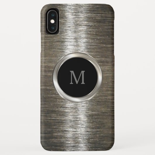 Mannen Silver Metallic Monogram Ontwerp Case-Mate iPhone Case (Achterkant)