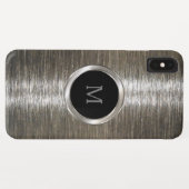 Mannen Silver Metallic Monogram Ontwerp Case-Mate iPhone Case (Achterkant (horizontaal))