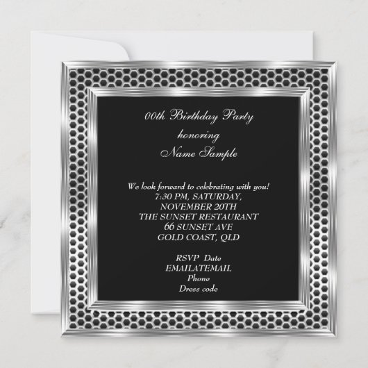 Mannen Silver Metday Kaart (Achterkant)