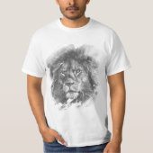Mannen Sjabloon T-Shirts Lion Face Elegant Animal (Voorkant)