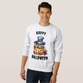 Mannen Skelet en Pompoen Halloween Sweatshirt (Voorkant volledig)