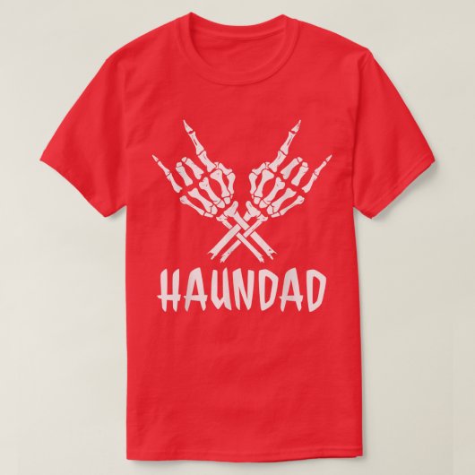 Mannen Skeleton Rock Graphic Halloween Devil Horns T-shirt (Design voorkant)