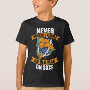 Mannen Ski Grappig Skiën Onderschat Nooit Een Oude T-shirt