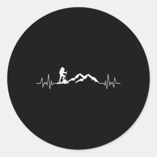 Mannen Ski Hartslag Skidiving Berg Kamperen Reizen Ronde Sticker