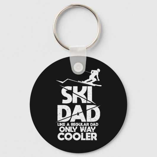 Mannen Ski Vader Als Een Gewone Vader Alleen Verre Sleutelhanger (Voorkant)