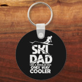 Mannen Ski Vader Als Een Gewone Vader Alleen Verre Sleutelhanger (Voorkant)