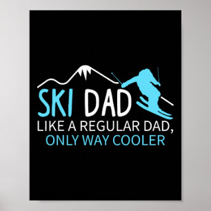 Mannen Ski Vader Grappige Skiloper Wintersport Sne Poster