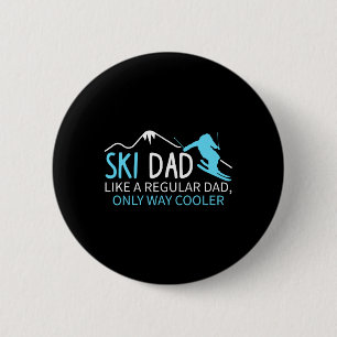 Mannen Ski Vader Grappige Skiloper Wintersporten S Ronde Button 5,7 Cm