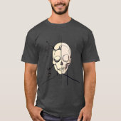 Mannen Skull Line Art T Shirt - Abstract skelet (Voorkant)