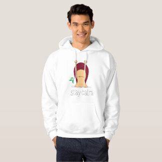 Mannen slak grafische hoodie - Blijf kalm