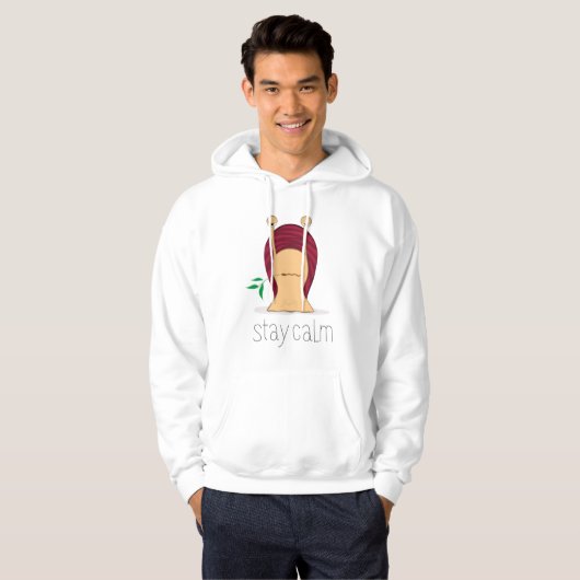 Mannen slak grafische hoodie - Blijf kalm (Voorkant volledig)