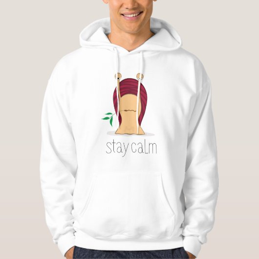 Mannen slak grafische hoodie - Blijf kalm (Voorkant)