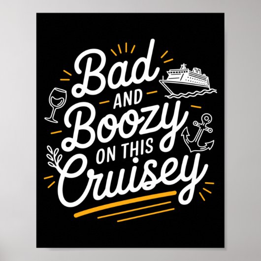 Mannen Slecht Dronken Op Deze Grappige Cruise Trip Poster (Voorkant)
