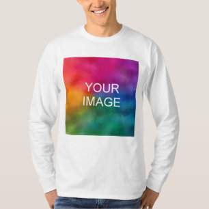 Mannen Sleeve T Shirten Aangepast Fototekst toevoe T-shirt