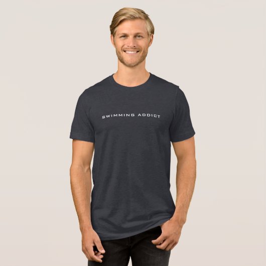 Mannen Slim T-shirt | Zwemverslaafde (Voorkant volledig)