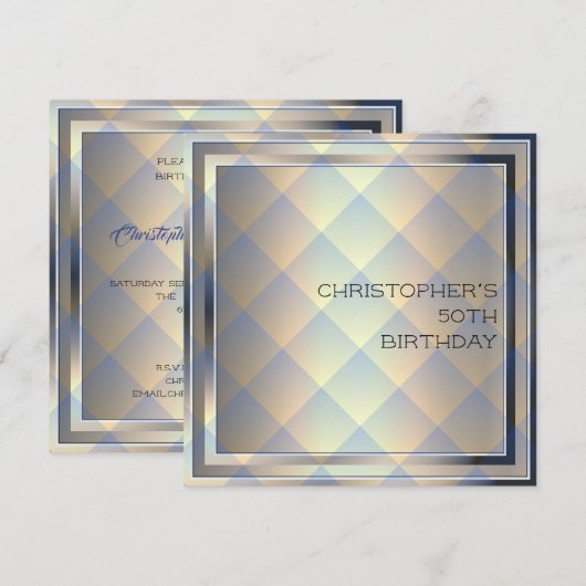 Mannen Smart Birthday Party - contemmodern ontwerp Kaart (Voorkant / Achterkant)